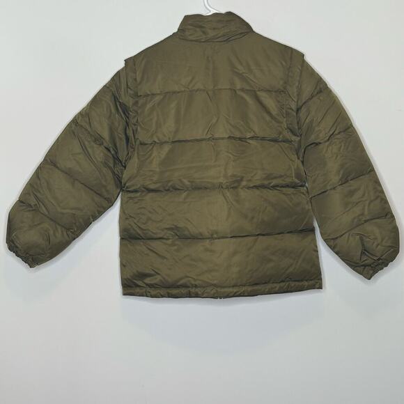 WeWoreWhat Womens Zip Off Sleeve Puffer Military Olive Jacket Size Medium - Picture 6 of 12